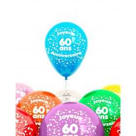 10 Ballons d'anniversaire avec Chiffre 60