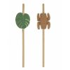 Pailles en carton Totem et fleur tropicale Pailles en carton Totem et fleur tropicale