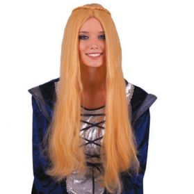 Perruque Princesse adulte blonde avec tresse médiévale