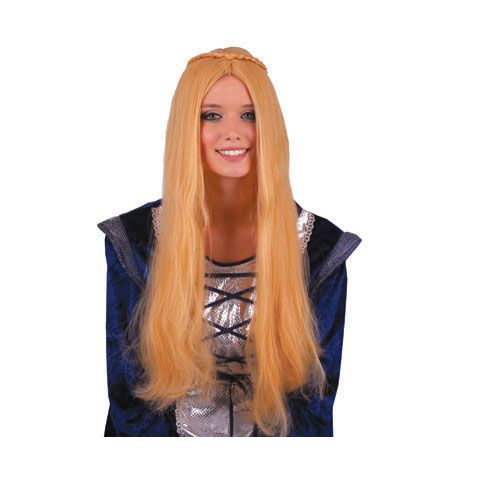 Perruque Princesse adulte blonde avec tresse médiévale