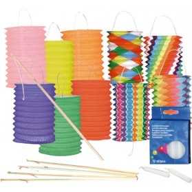 48 lampions cylindriques + 48 bâtons + 48 bougies