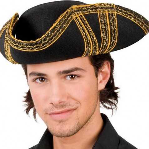 Tricorne Noir galonné