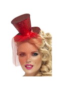 Chapeau rouge femme pour soirée cabaret