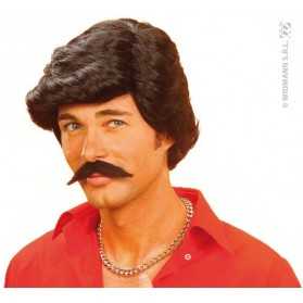 Perruque de Play Boy aux cheveux noirs