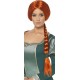 Perruque avec longs cheveux roux style la Princesse de Shrek