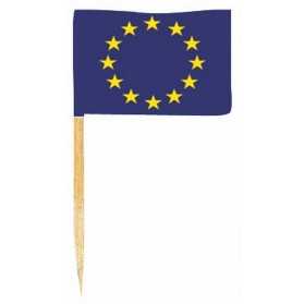 Mini drapeaux Europe sur pique cocktail